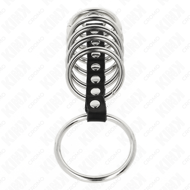 Anelli per il pene in metallo KINK da 3,2 a 5 cm, controllo e stile